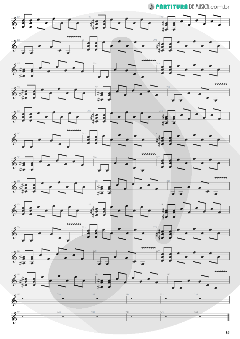 Partitura de musica de Guitarra Elétrica - Dear God | Avenged Sevenfold | Avenged Sevenfold 2007 - pag 3