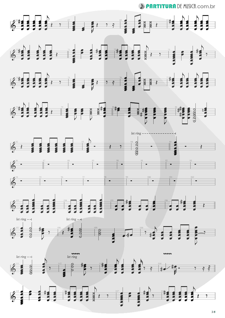 Partitura de musica de Violão - Dear God | Avenged Sevenfold | Avenged Sevenfold 2007 - pag 3