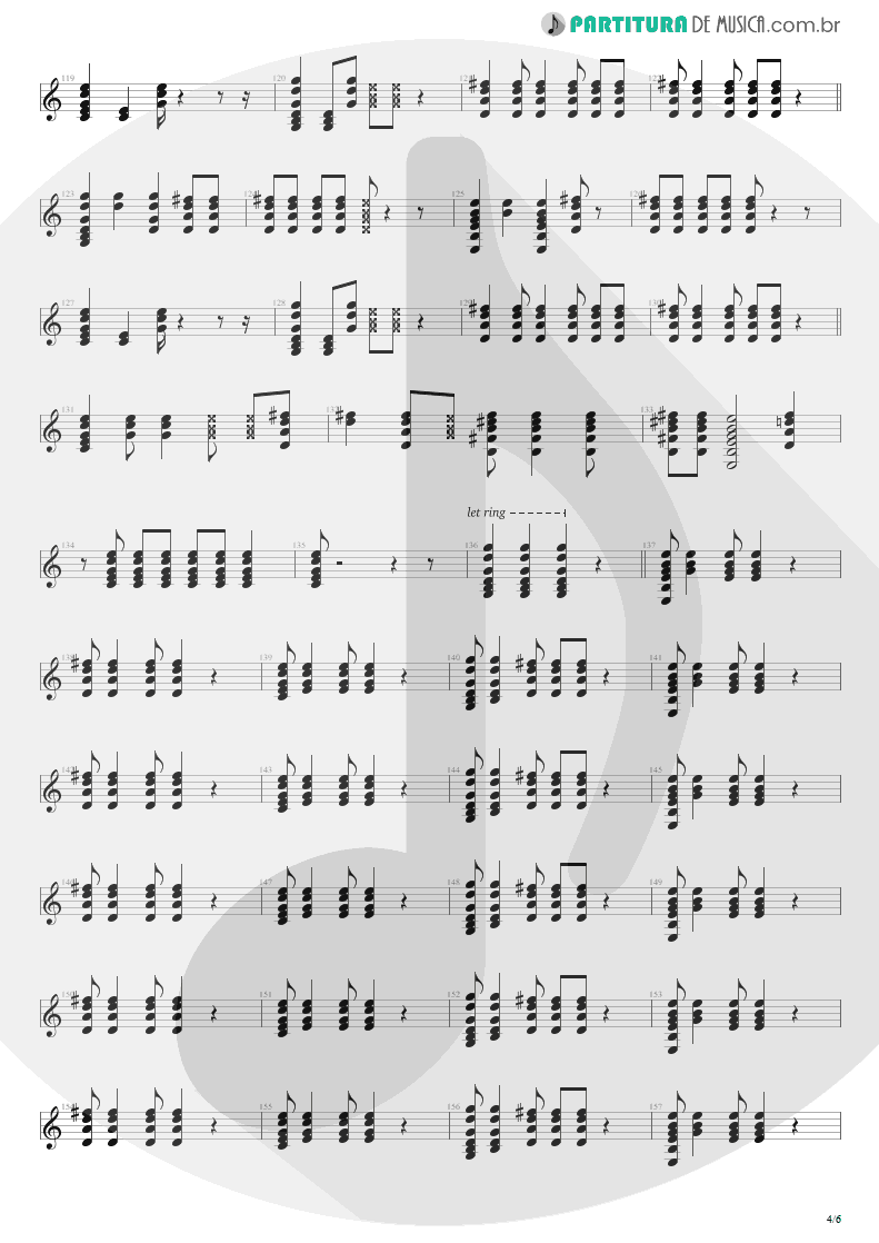 Partitura de musica de Violão - Dear God | Avenged Sevenfold | Avenged Sevenfold 2007 - pag 4