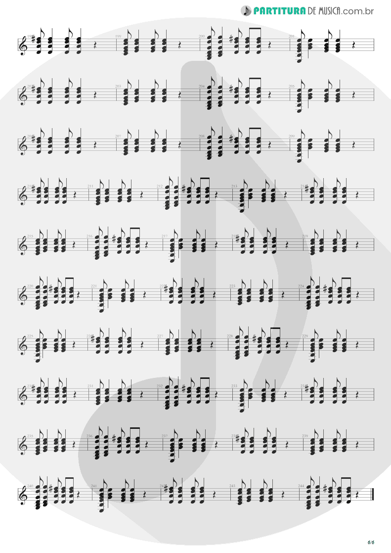 Partitura de musica de Violão - Dear God | Avenged Sevenfold | Avenged Sevenfold 2007 - pag 6