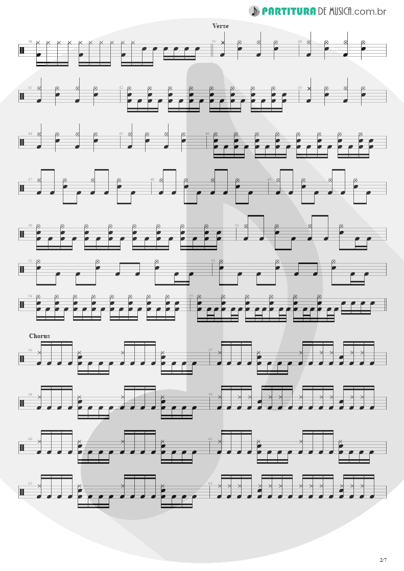 Partitura de musica de Bateria - Nightmare | Avenged Sevenfold | Nightmare 2010 - pag 2