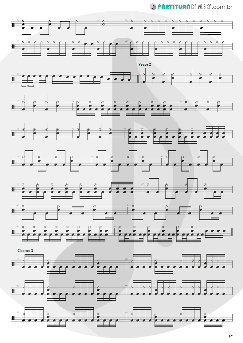 Partitura de musica de Bateria - Nightmare | Avenged Sevenfold | Nightmare 2010 - pag 3