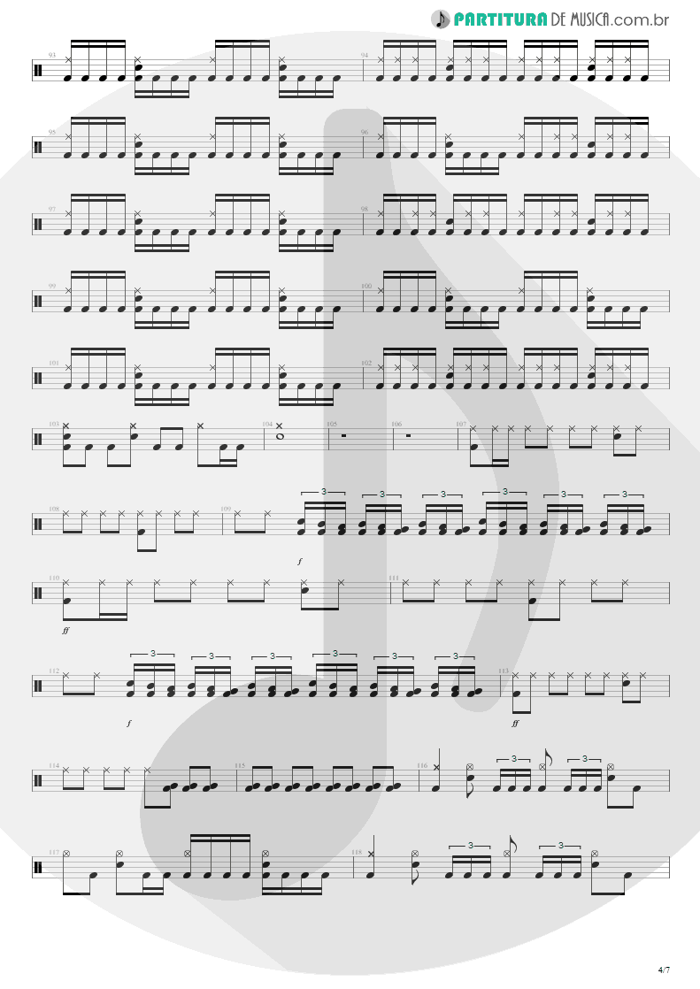 Partitura de musica de Bateria - Nightmare | Avenged Sevenfold | Nightmare 2010 - pag 4