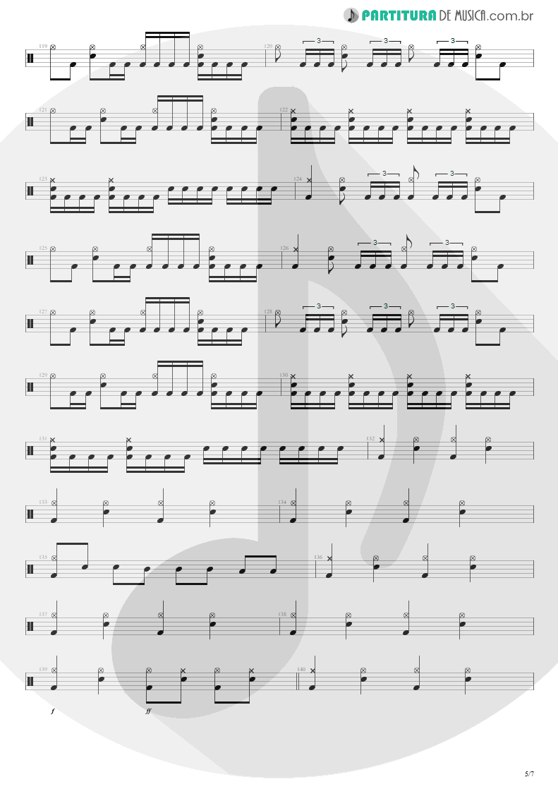 Partitura de musica de Bateria - Nightmare | Avenged Sevenfold | Nightmare 2010 - pag 5