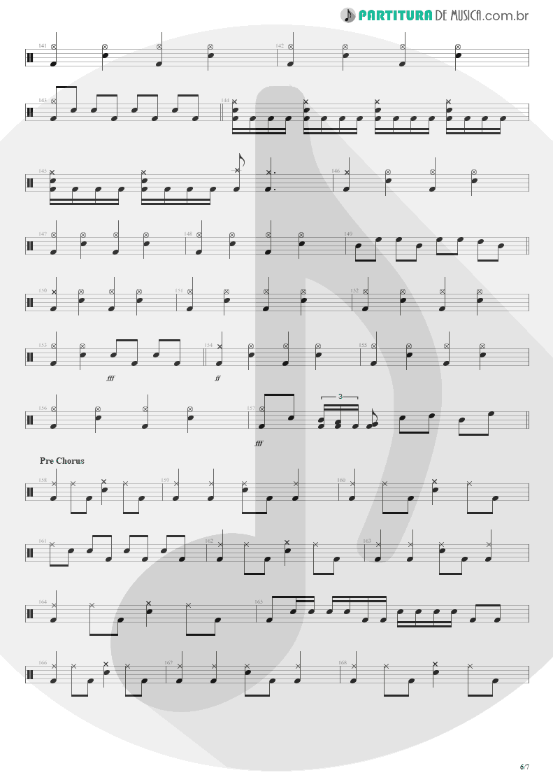 Partitura de musica de Bateria - Nightmare | Avenged Sevenfold | Nightmare 2010 - pag 6