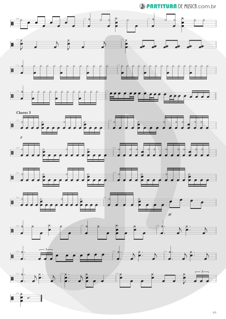 Partitura de musica de Bateria - Nightmare | Avenged Sevenfold | Nightmare 2010 - pag 7