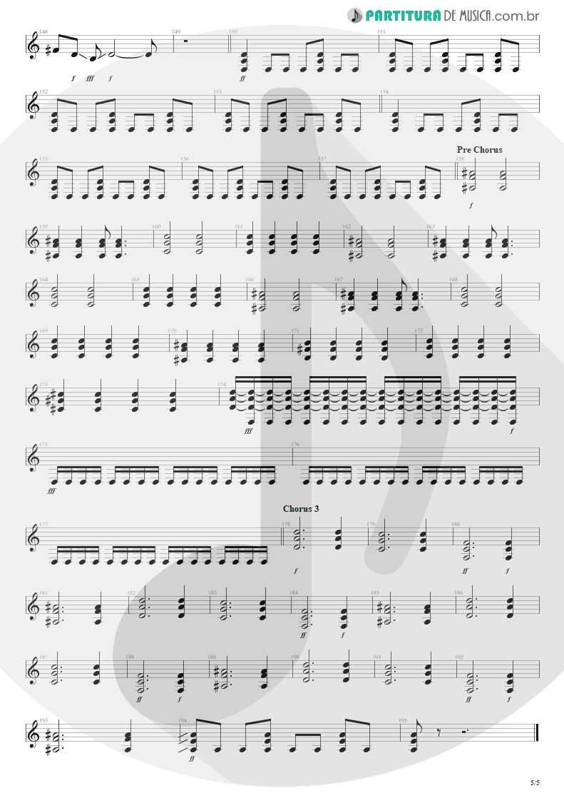 Partitura de musica de Guitarra Elétrica - Nightmare | Avenged Sevenfold | Nightmare 2010 - pag 5