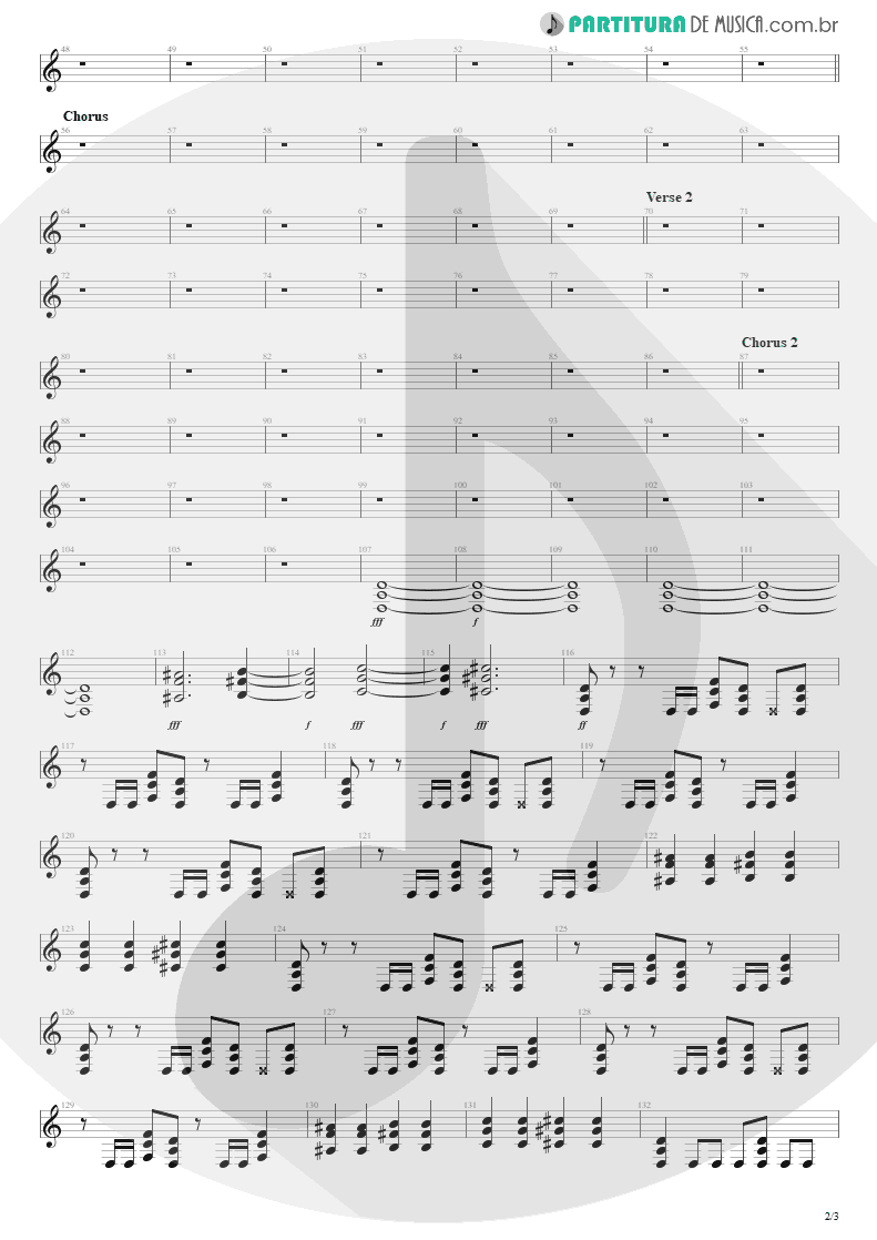 Partitura de musica de Guitarra Elétrica - Nightmare | Avenged Sevenfold | Nightmare 2010 - pag 2