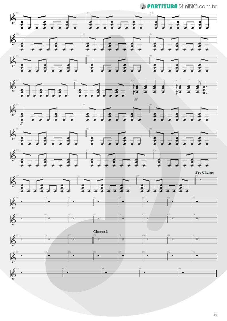 Partitura de musica de Guitarra Elétrica - Nightmare | Avenged Sevenfold | Nightmare 2010 - pag 3