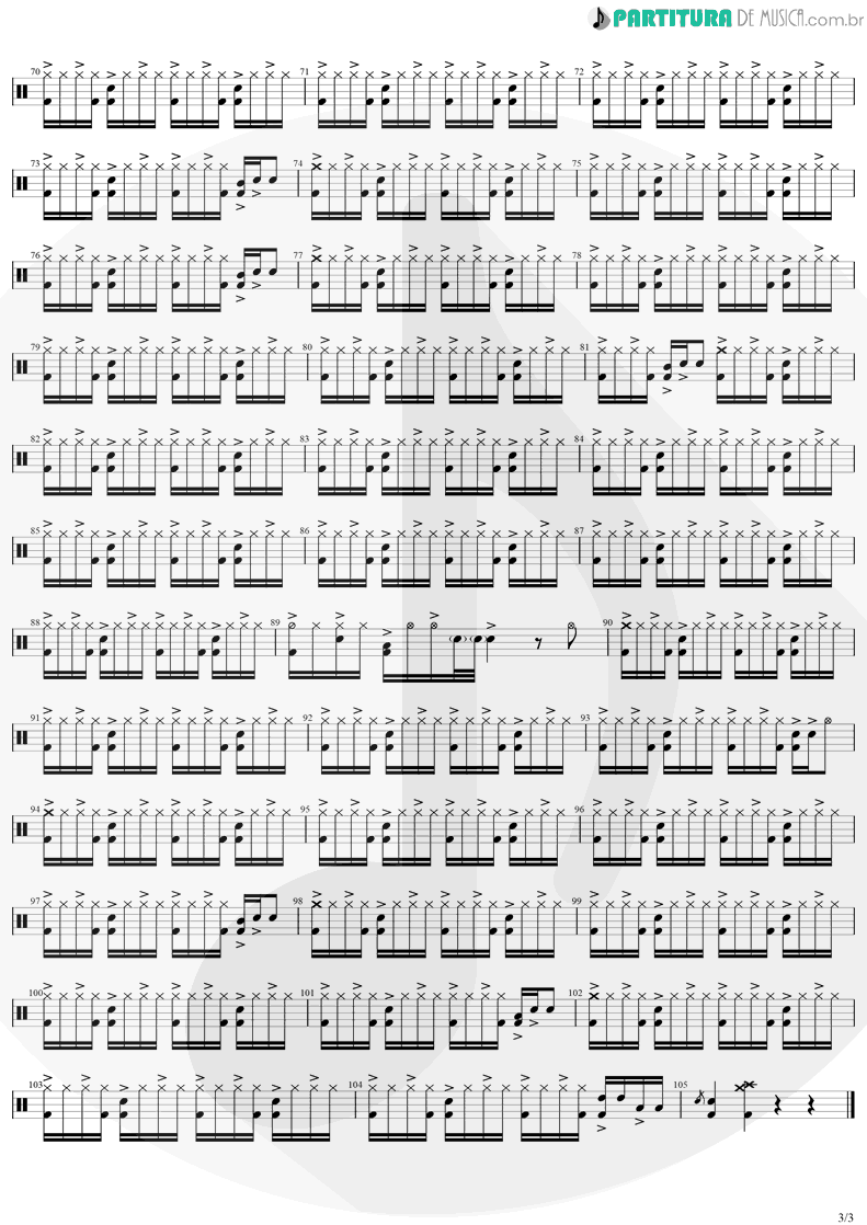 Partitura de musica de Bateria - Do Fundo da Grota | Baitaca | Meu Rio Grande É Desse Jeito 2001 - pag 3