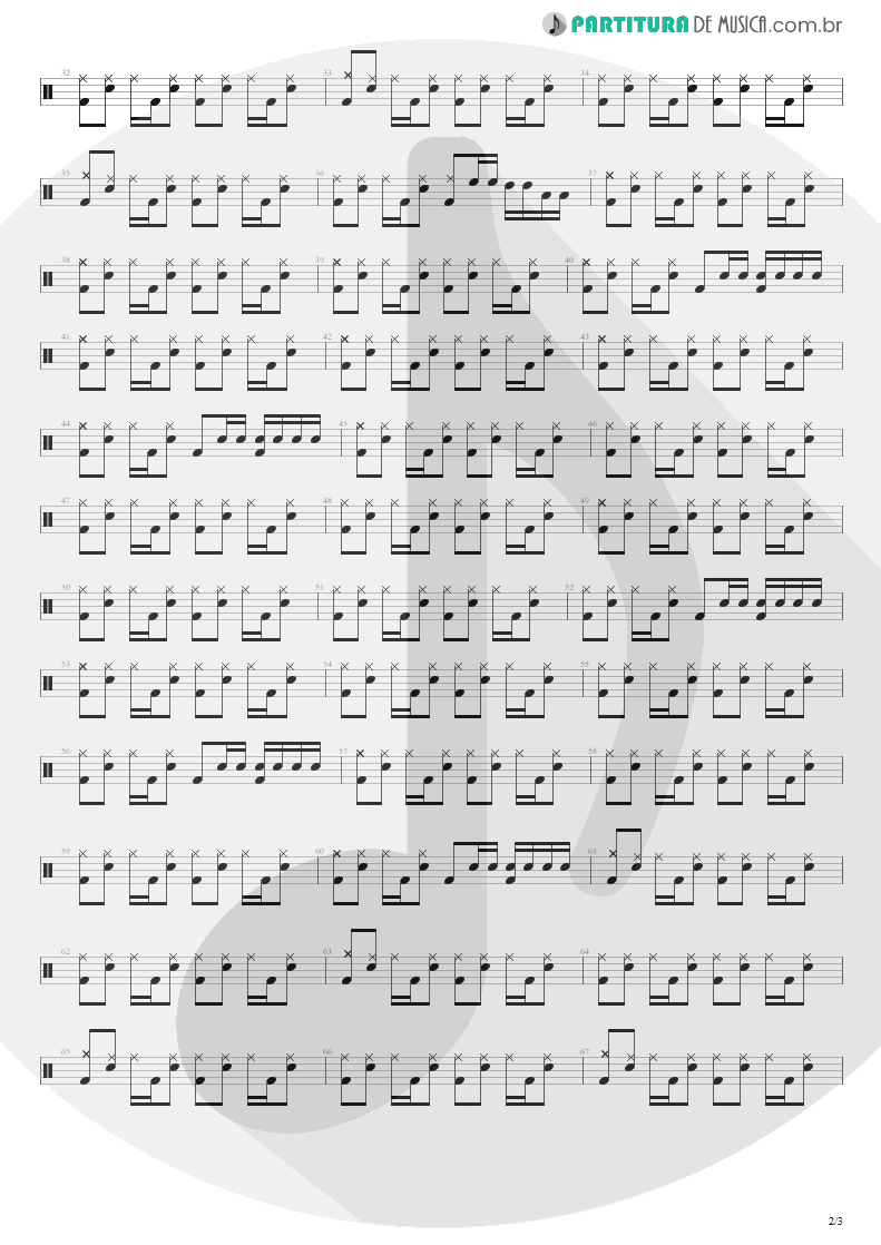 Partitura de musica de Bateria - M+M's | Blink-182 | Cheshire Cat 1994 - pag 2