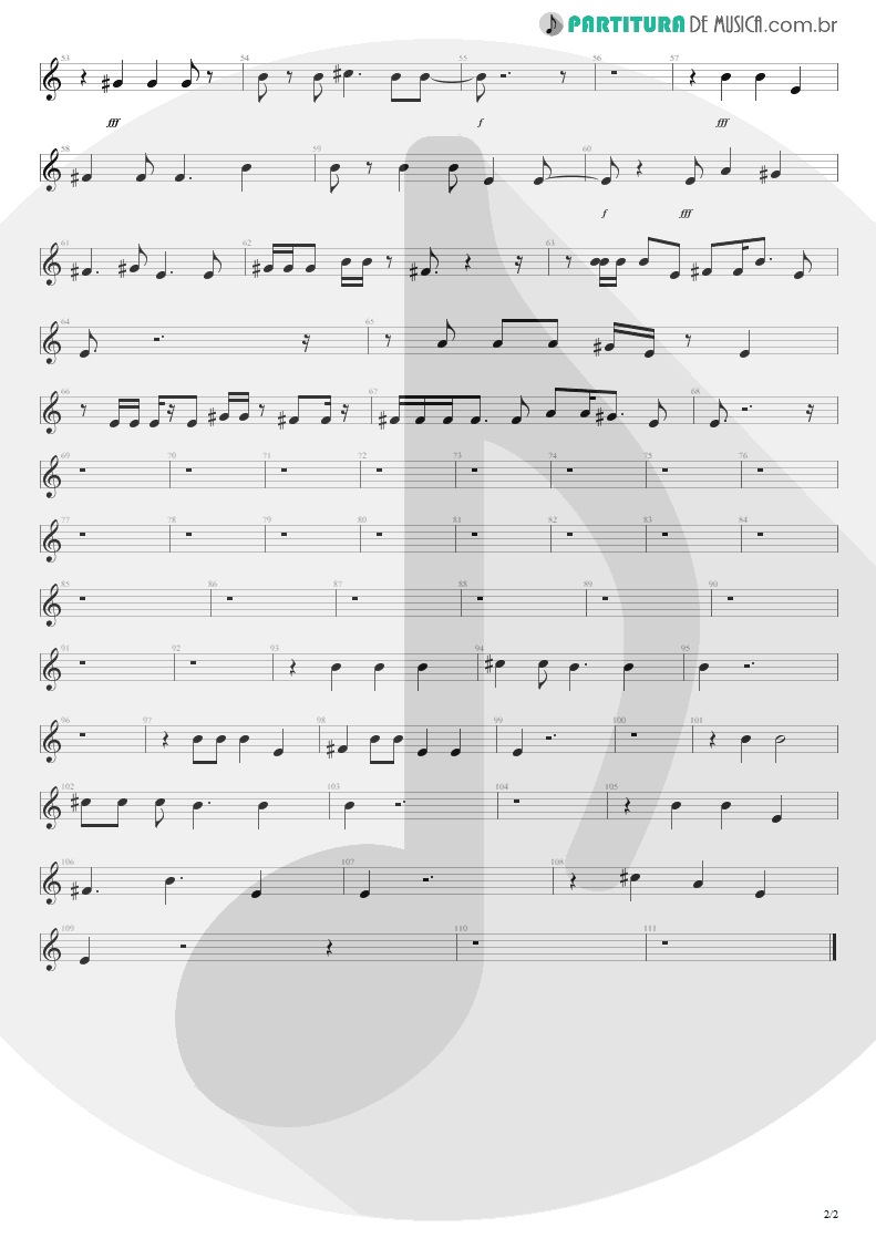 Partitura de musica de Canto - M+M's | Blink-182 | Cheshire Cat 1994 - pag 2