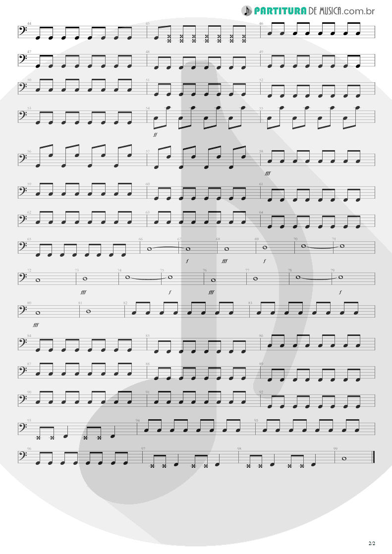 Partitura de musica de Baixo Elétrico - All The Small Things | Blink-182 | Enema of the State 1999 - pag 2