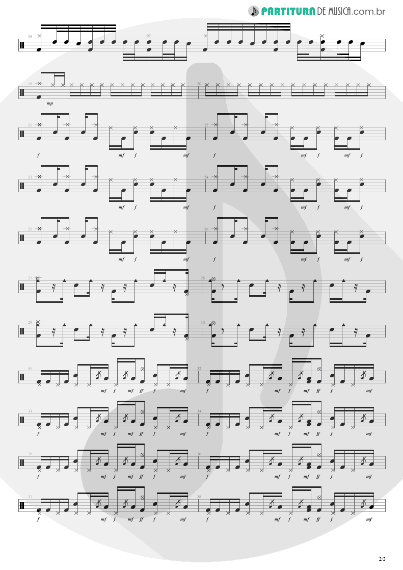 Partitura de musica de Bateria - Feeling This | Blink-182 | Blink-182 2003 - pag 2