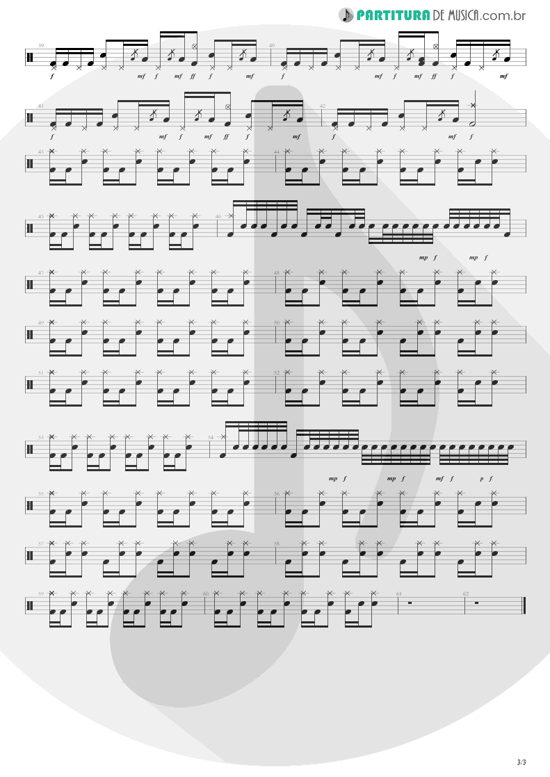 Partitura de musica de Bateria - Feeling This | Blink-182 | Blink-182 2003 - pag 3