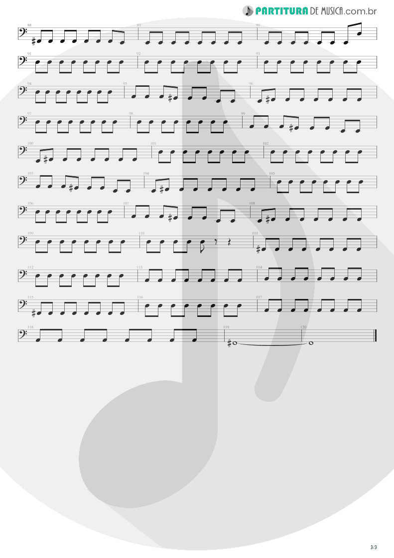 Partitura de musica de Baixo Elétrico - Here’s Your Letter | Blink-182 | Blink-182 2003 - pag 3