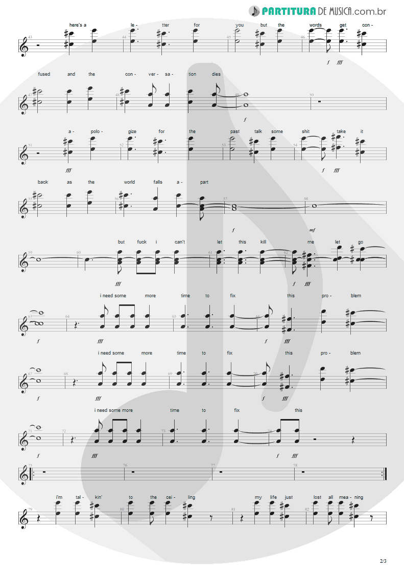 Partitura de musica de Canto - Here’s Your Letter | Blink-182 | Blink-182 2003 - pag 2