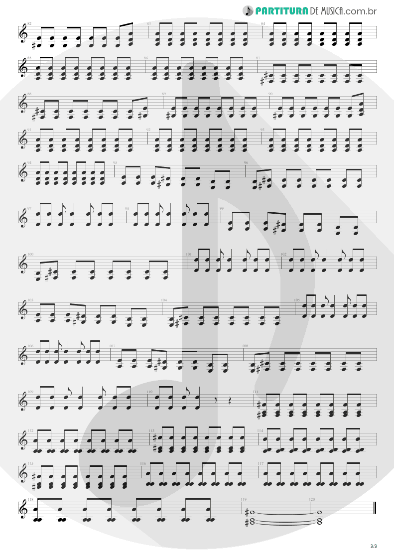 Partitura de musica de Guitarra Elétrica - Here’s Your Letter | Blink-182 | Blink-182 2003 - pag 3