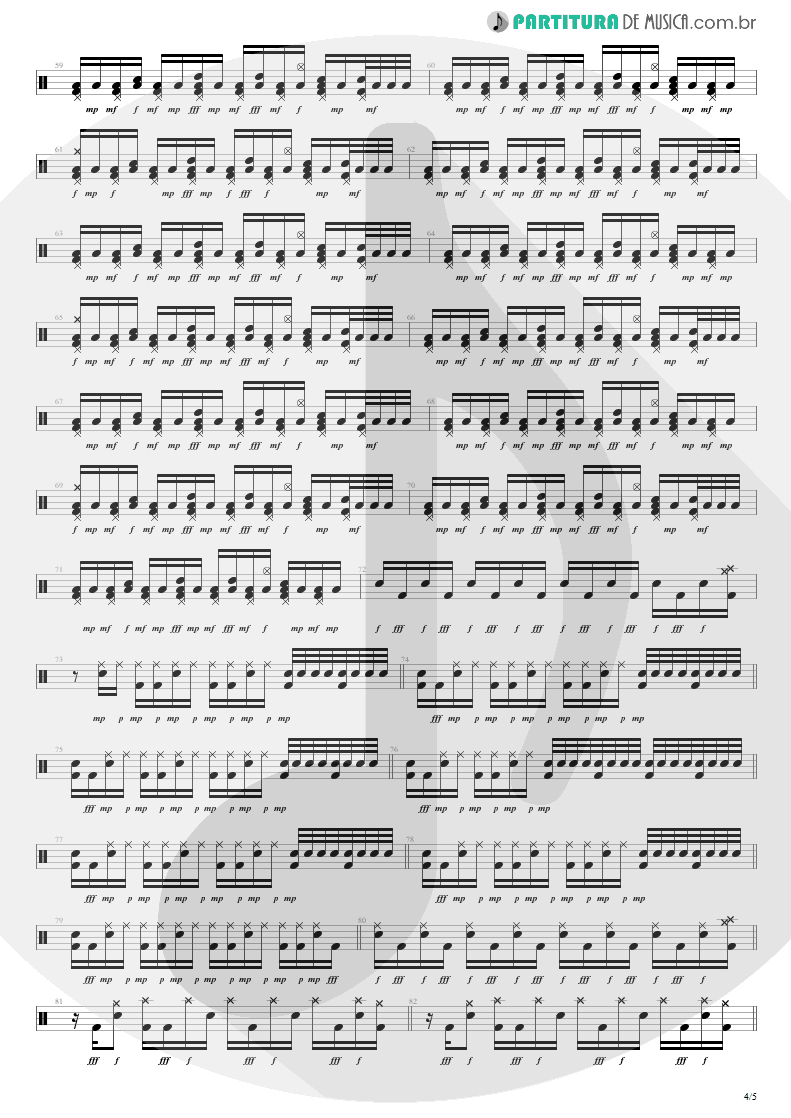 Partitura de musica de Bateria - Not Now | Blink-182 | Blink-182 2003 - pag 4