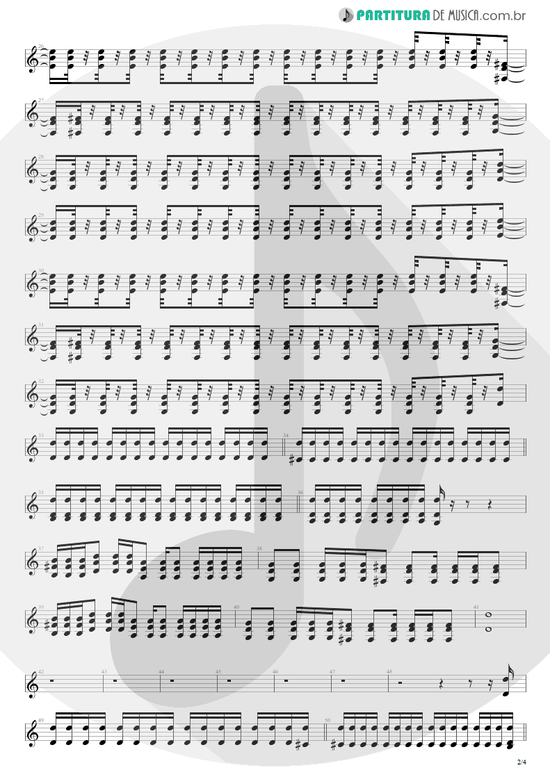 Partitura de musica de Guitarra Elétrica - Not Now | Blink-182 | Blink-182 2003 - pag 2