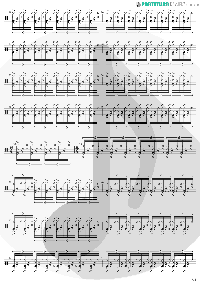 Partitura de musica de Bateria - Is This Love | Bob Marley | Kaya 1978 - pag 3