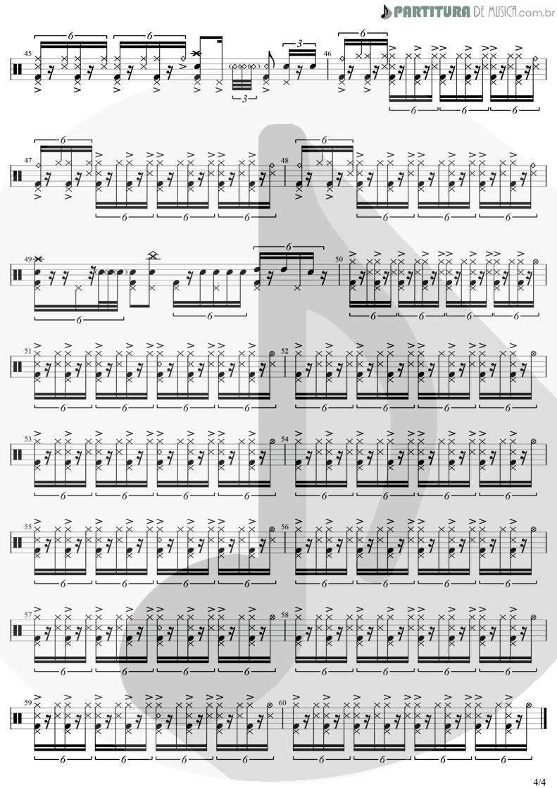 Partitura de musica de Bateria - Is This Love | Bob Marley | Kaya 1978 - pag 4