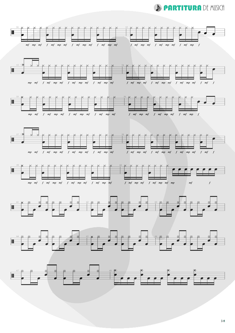 Partitura de musica de Bateria - Tears Of The Dragon | Bruce Dickinson | Balls to Picasso 1994 - pag 3