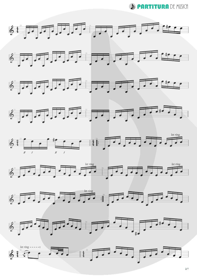 Partitura de musica de Guitarra Elétrica - Tears Of The Dragon | Bruce Dickinson | Balls to Picasso 1994 - pag 2