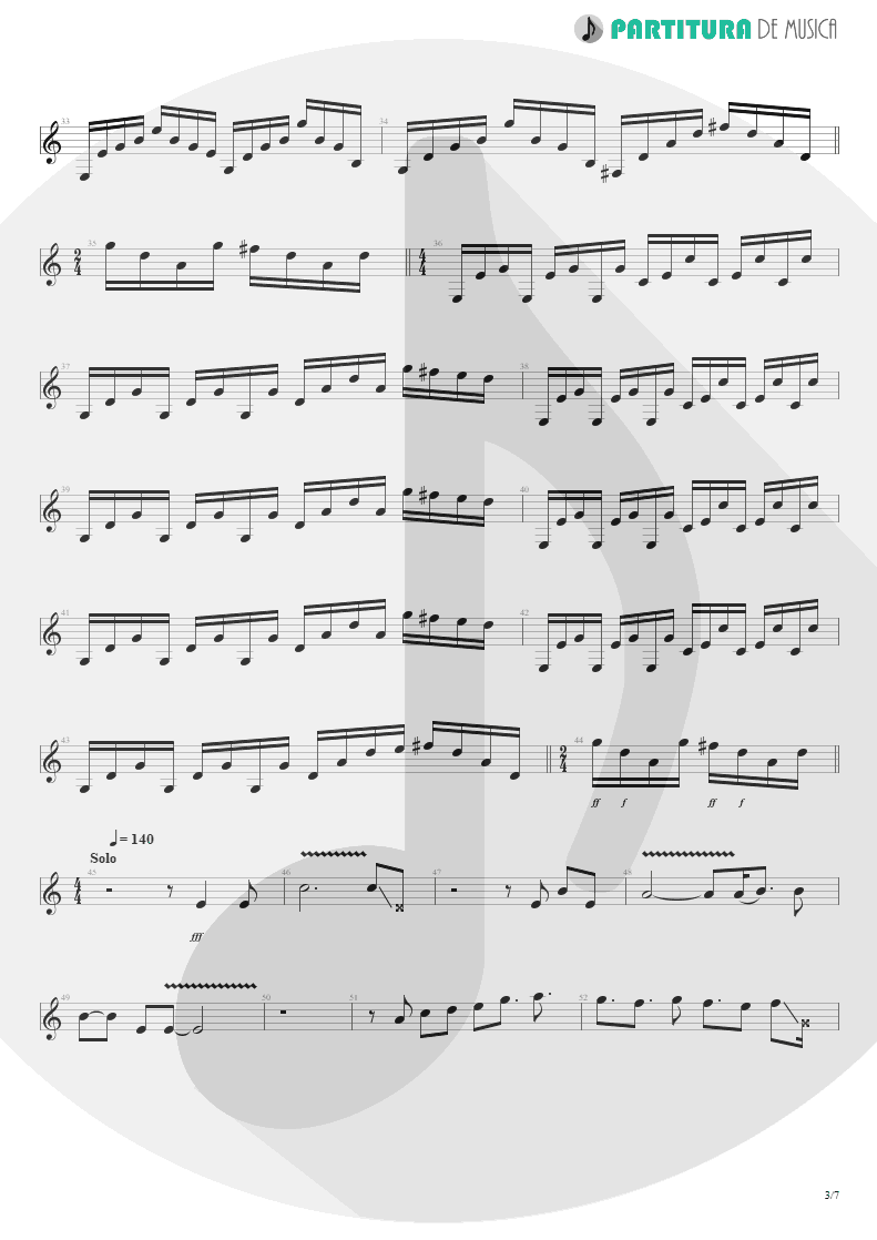 Partitura de musica de Guitarra Elétrica - Tears Of The Dragon | Bruce Dickinson | Balls to Picasso 1994 - pag 3