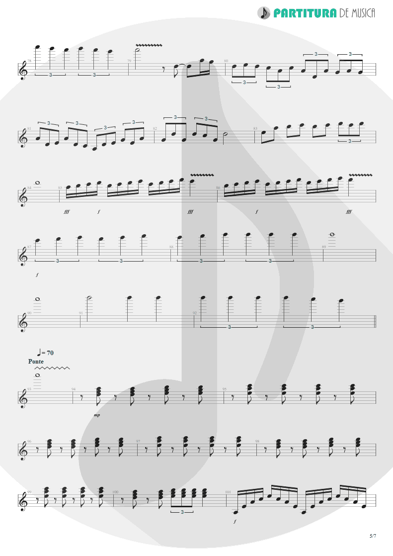 Partitura de musica de Guitarra Elétrica - Tears Of The Dragon | Bruce Dickinson | Balls to Picasso 1994 - pag 5