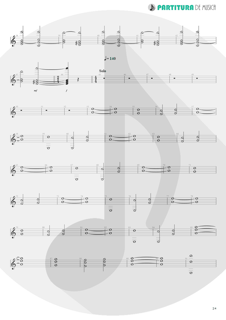 Partitura de musica de Teclado - Tears Of The Dragon | Bruce Dickinson | Balls to Picasso 1994 - pag 2