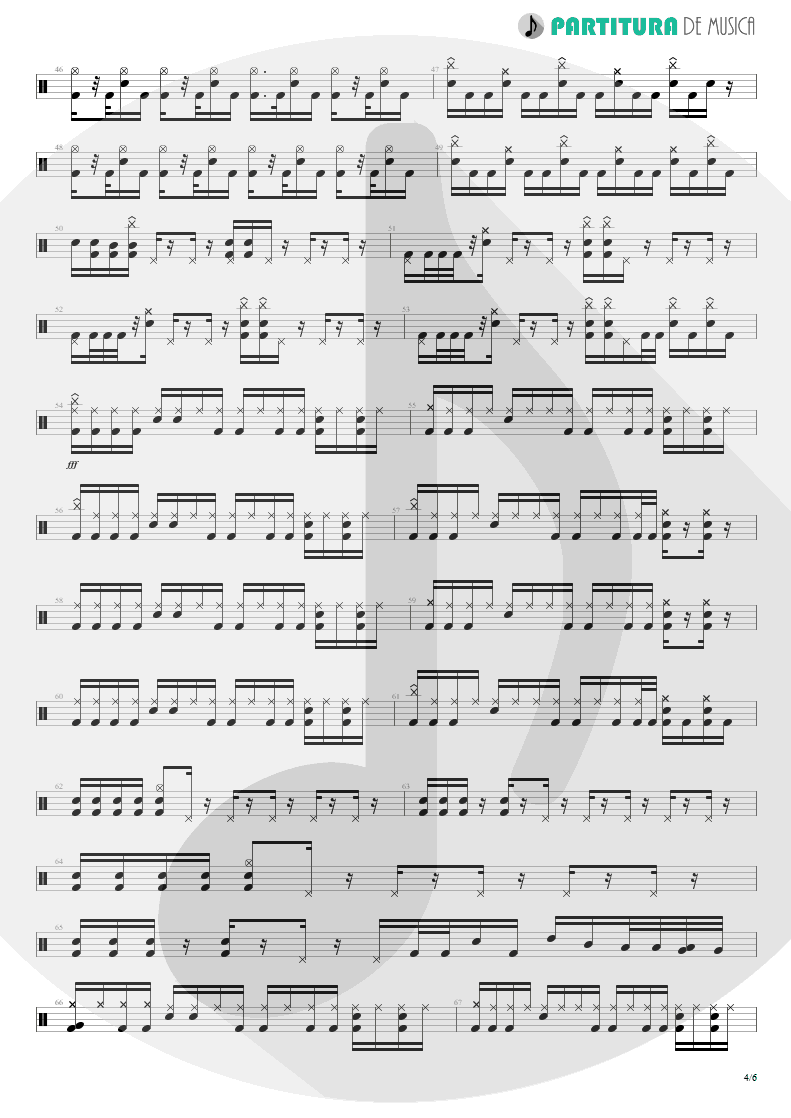 Partitura de musica de Bateria - Trumpets Of Jericho | Bruce Dickinson | The Chemical Wedding 1998 - pag 4