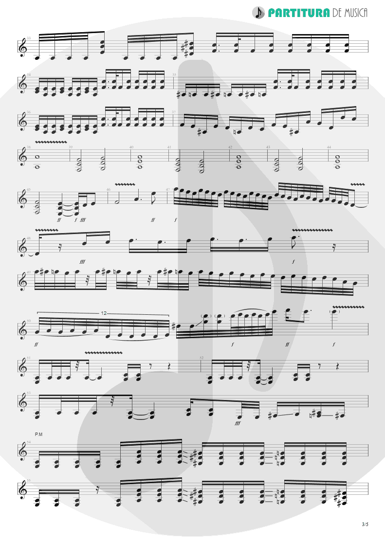 Partitura de musica de Guitarra Elétrica - Trumpets Of Jericho | Bruce Dickinson | The Chemical Wedding 1998 - pag 3