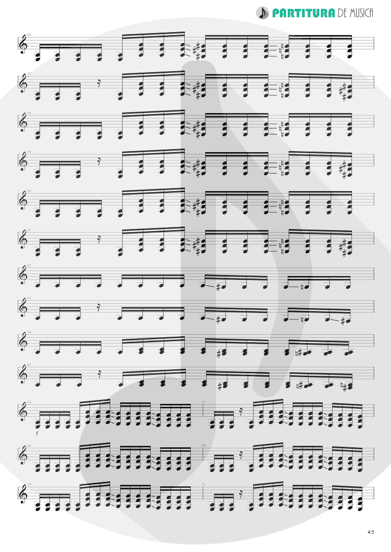 Partitura de musica de Guitarra Elétrica - Trumpets Of Jericho | Bruce Dickinson | The Chemical Wedding 1998 - pag 4