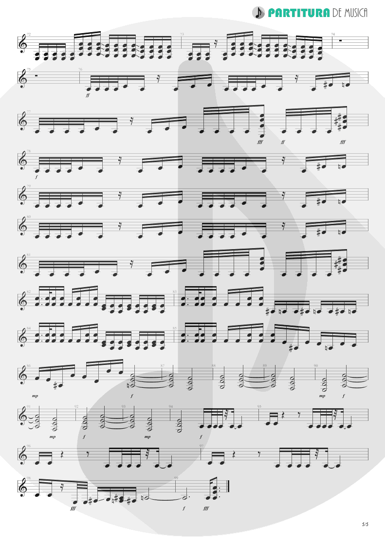 Partitura de musica de Guitarra Elétrica - Trumpets Of Jericho | Bruce Dickinson | The Chemical Wedding 1998 - pag 5