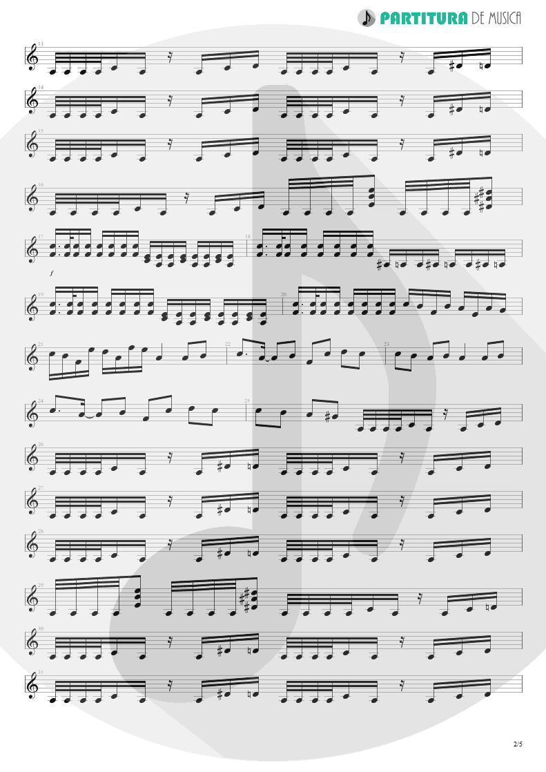 Partitura de musica de Guitarra Elétrica - Trumpets Of Jericho | Bruce Dickinson | The Chemical Wedding 1998 - pag 2