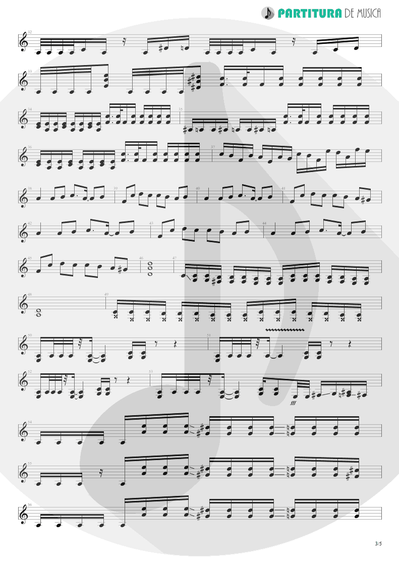 Partitura de musica de Guitarra Elétrica - Trumpets Of Jericho | Bruce Dickinson | The Chemical Wedding 1998 - pag 3