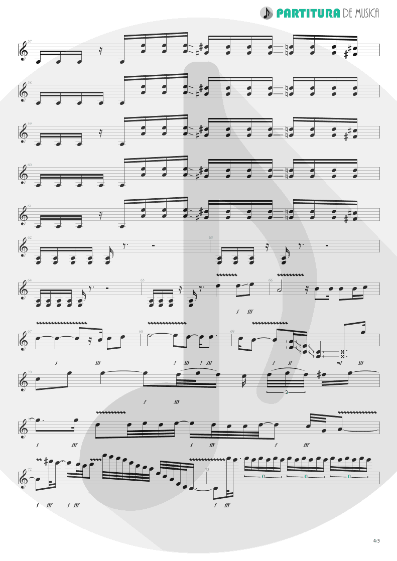 Partitura de musica de Guitarra Elétrica - Trumpets Of Jericho | Bruce Dickinson | The Chemical Wedding 1998 - pag 4