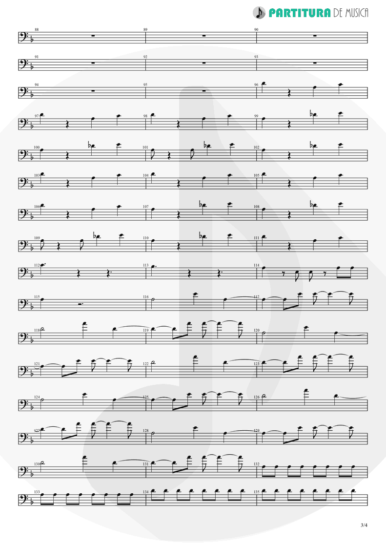 Partitura de musica de Baixo Elétrico - La Negra Tomasa | Caifanes | Caifanes 1988 - pag 3