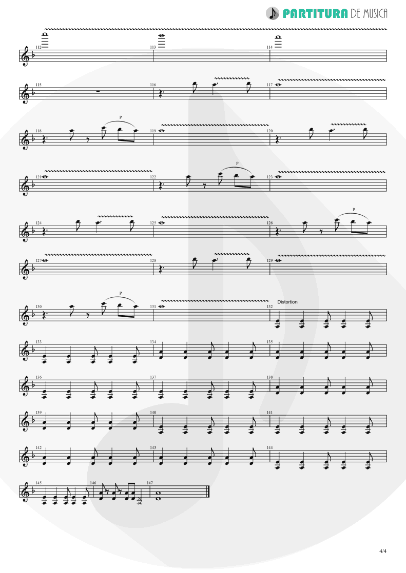 Partitura de musica de Guitarra Elétrica - La Negra Tomasa | Caifanes | Caifanes 1988 - pag 4