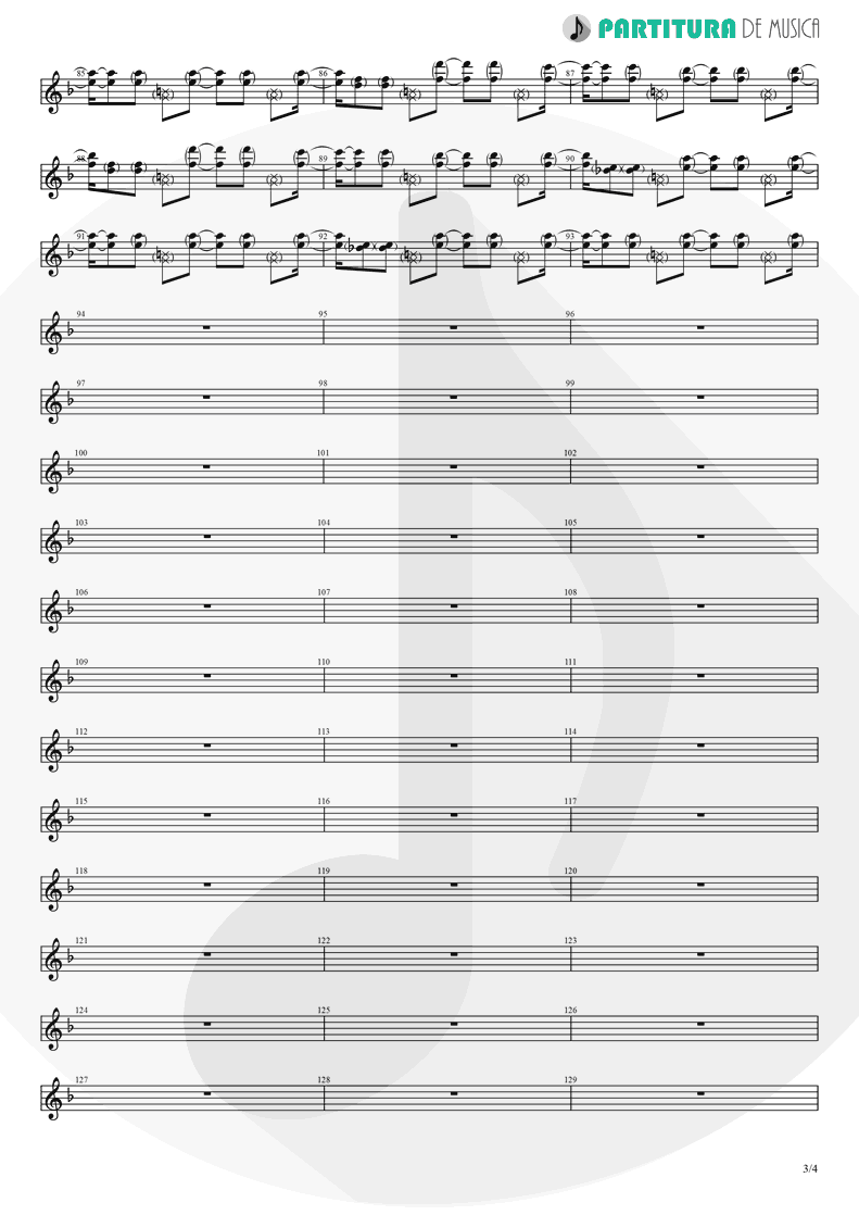 Partitura de musica de Guitarra Elétrica - La Negra Tomasa | Caifanes | Caifanes 1988 - pag 3