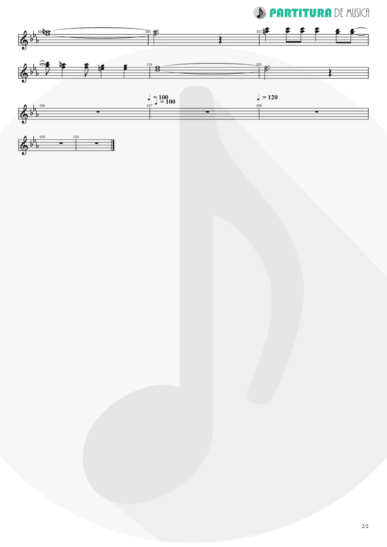 Partitura de musica de Trompete - La Célula Que Explota | Caifanes | El Diablito 1990 - pag 2