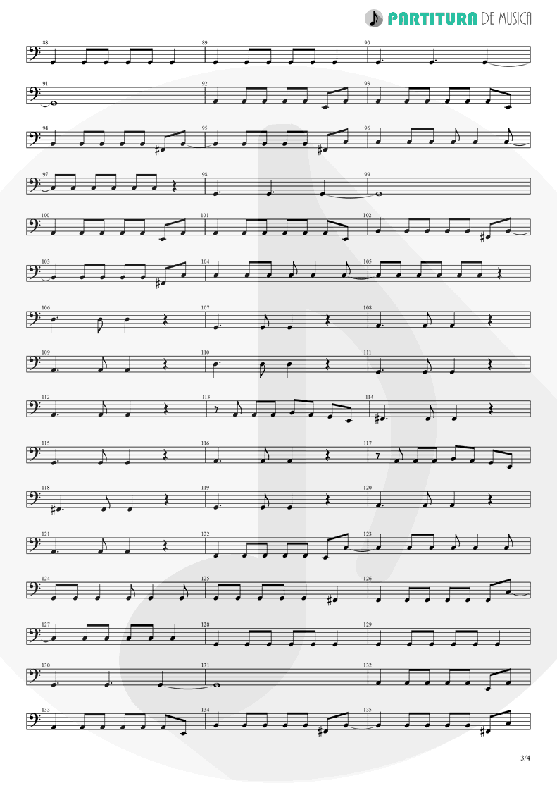 Partitura de musica de Baixo Elétrico - No Dejes Que | Caifanes | El Silencio 1992 - pag 3