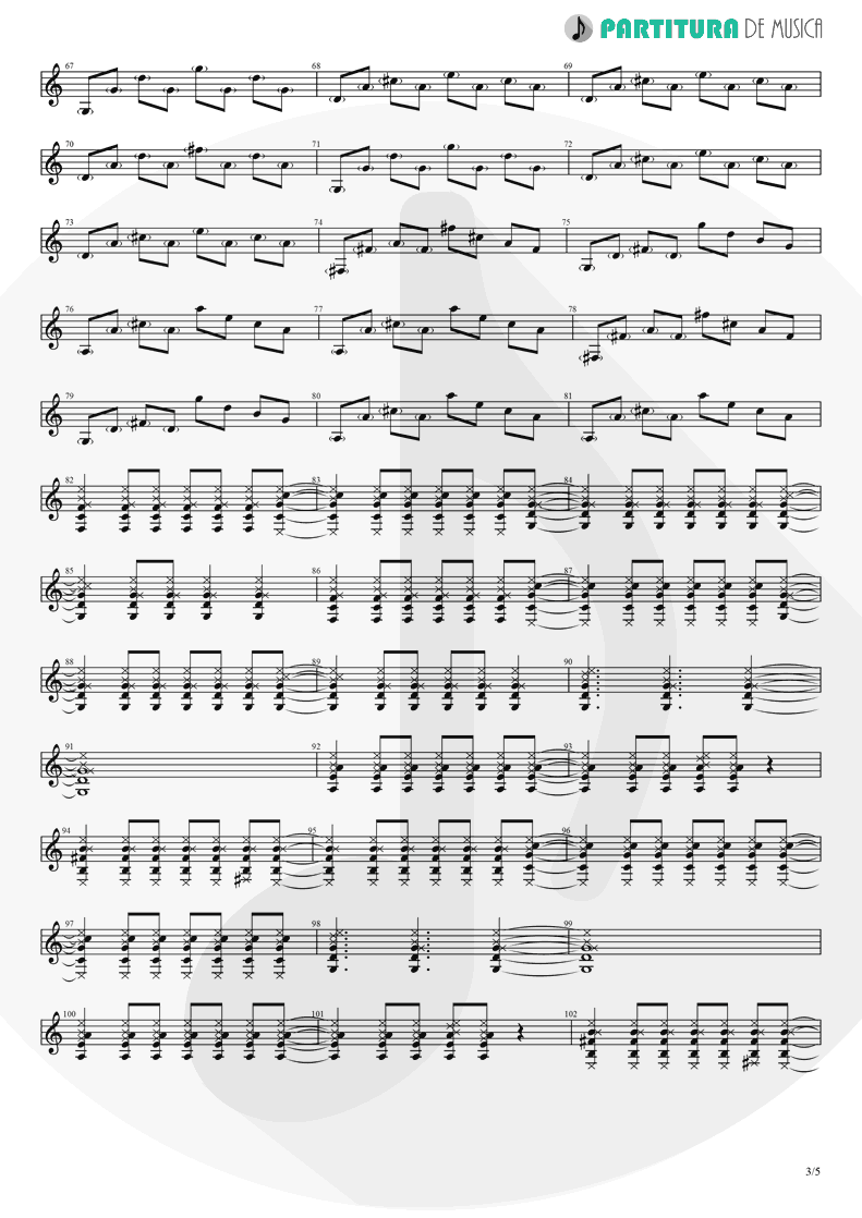 Partitura de musica de Guitarra Elétrica - No Dejes Que | Caifanes | El Silencio 1992 - pag 3