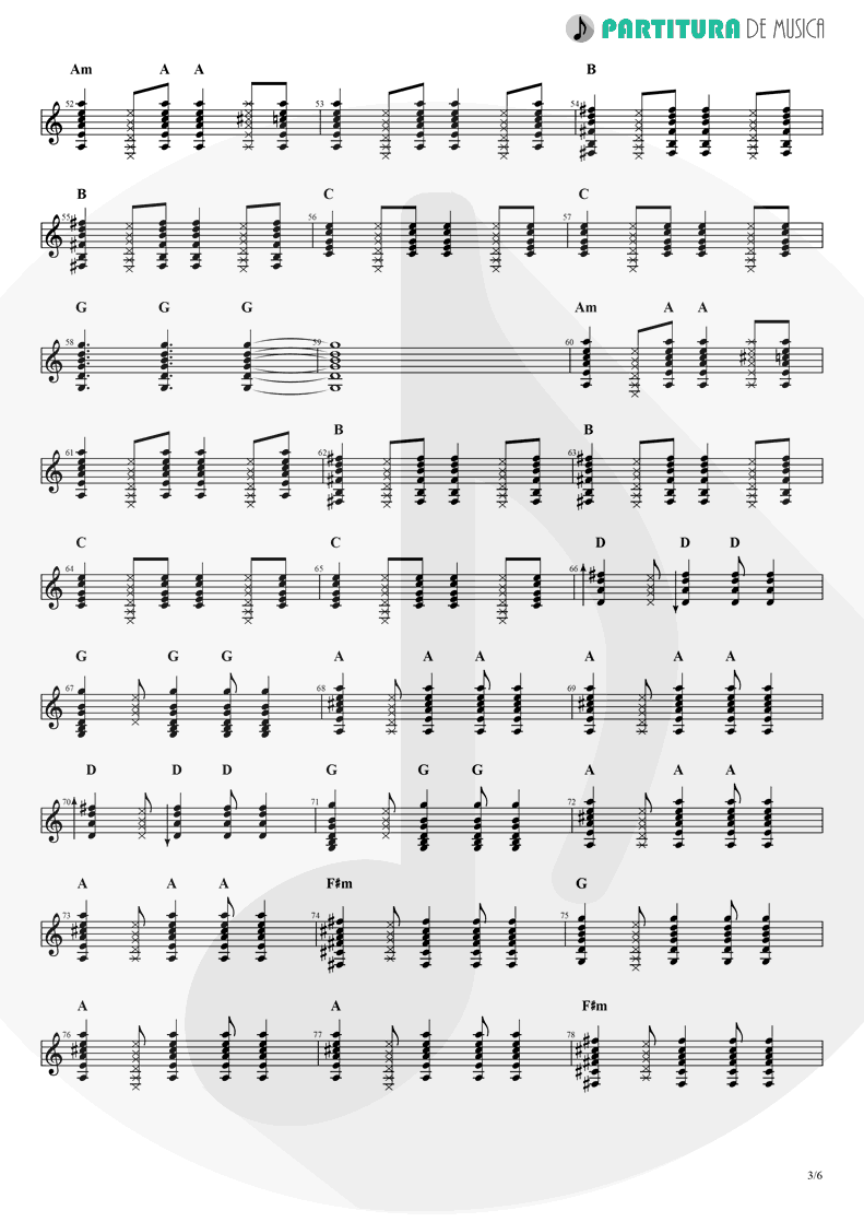 Partitura de musica de Guitarra Elétrica - No Dejes Que | Caifanes | El Silencio 1992 - pag 3