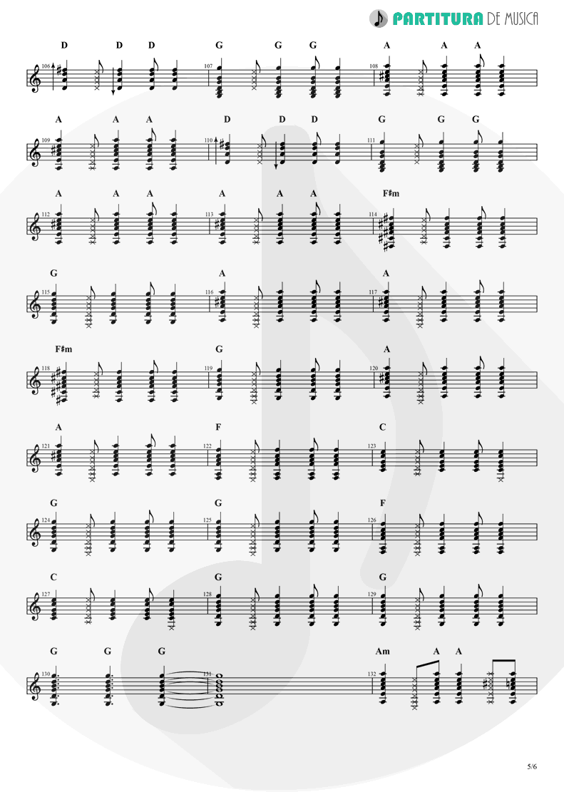 Partitura de musica de Guitarra Elétrica - No Dejes Que | Caifanes | El Silencio 1992 - pag 5