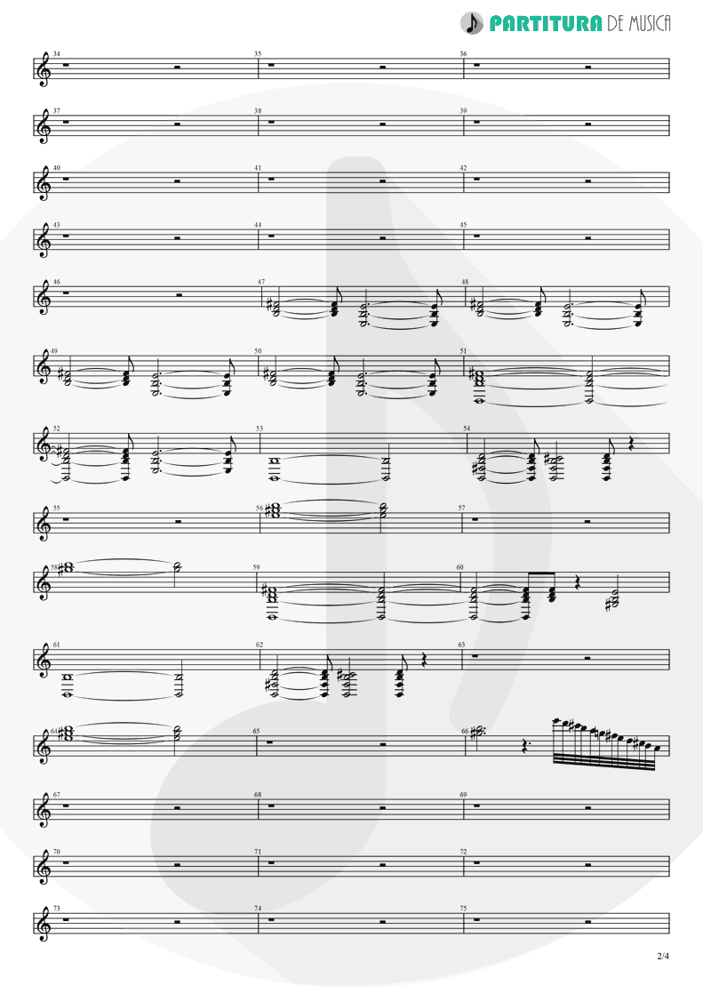 Partitura de musica de Piano - Afuera | Caifanes | El nervio del volcán 1994 - pag 2