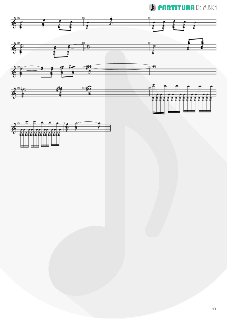 Partitura de musica de Guitarra Elétrica - Avientame | Caifanes | El nervio del volcán 1994 - pag 4