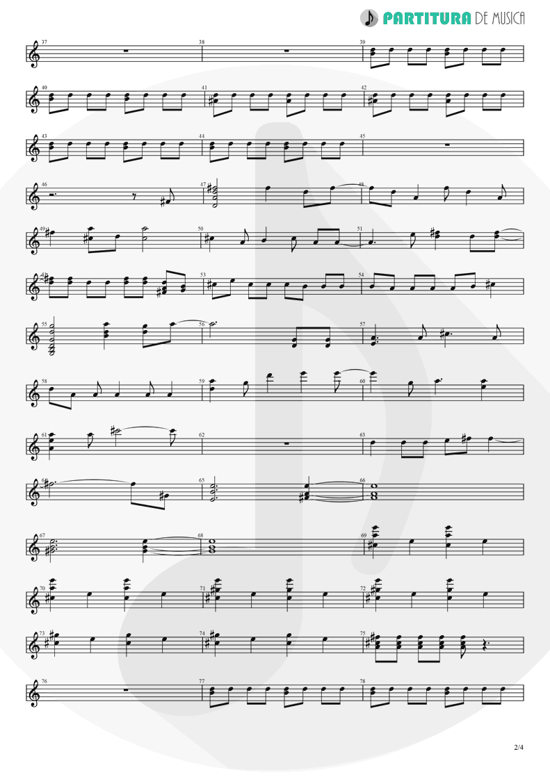 Partitura de musica de Guitarra Elétrica - Pero Nunca Me Cai | Caifanes | El nervio del volcán 1994 - pag 2