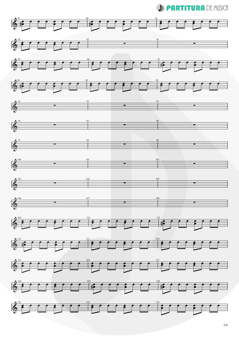 Partitura de musica de Guitarra Elétrica - Pero Nunca Me Cai | Caifanes | El nervio del volcán 1994 - pag 3